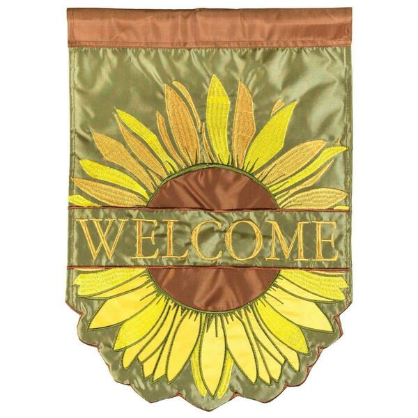 Recinto 29 x 42 in. Welcome Sunflowers Polyester Flag - Large RE3467336